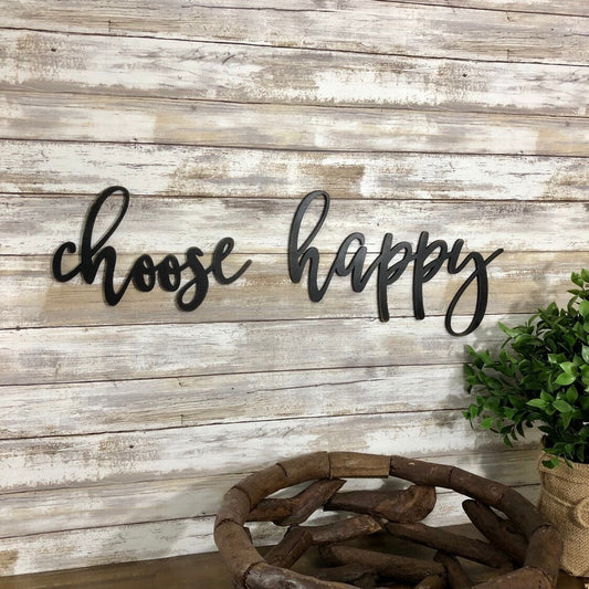 Choose Happy Wood Sign, Inspirational Quote Sign, Uplifting Motivational Gift, Entryway Wall Decor, Gallery Wall Decor, House Warming Gift
