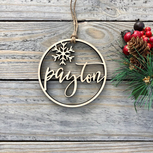 Custom Christmas Tree Baubles, Personalized Ornament Laser Cut Names, Christmas Custom Gift Tag With Year And Name