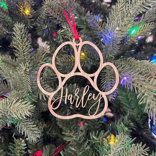 Personalized Dog Or Cat Paw Ornament, Custom Pet Christmas Ornament, Animal 2023 Ornament, Christmas Gift Dog, New Dog Owner Gift Ornament